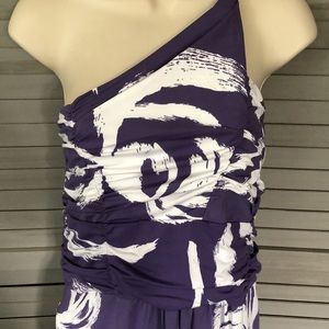 Designer Tracy Negoshian sz.Large One Shoulder dress super stretchy rouching